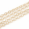 Brass Cable Chains, Soldered, with Spool, Flat Oval, Real 18K Gold Plated, Lead Free & Nickel Free, 3.5x3x0.4mm, about 98.42 Feet(30m)/roll