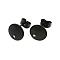 Ion Plating(IP) 304 Stainless Steel Stud Earring Findings, with Loop and Flat Plate, Flat Round, Black, 10x0.8mm, Hole: 1.2mm, Pin: 0.8mm