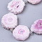Electroplated Natural Quartz Beads Strands, Solar Quartz, Dyed, Flower, Plum, 12~25x12~25x5mm, Hole: 1.2mm, about 8~10pcs/strand, 7.87 inch(20cm)