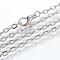 Iron Cable Chains Necklace Making, with Lobster Clasps, Unwelded, Platinum, 28.15 inch(71.5cm)~28.74 inch(73cm)