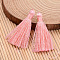 Nylon Thread Tassel Big Pendant Decorations, Pink, 43x6mm