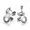 Non-Tarnish 304 Stainless Steel Stud Earring Findings, with Loop & Earring Backs, Flat Round, Stainless Steel Color, 10x1mm, Hole: 1.5mm, Pin: 0.8mm