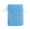 Polyester Imitation Burlap Packing Pouches Drawstring Bags, Dodger Blue, 12x9cm