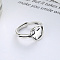 925 Sterling Silver Adjustable Finger Rings, Antique Silver, Star, Inner Diameter: 16~19mm