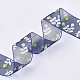 Flower Pattern Printed Polyester Organza Ribbons&nbsp;ORIB-Q034-01-3
