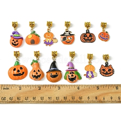Halloween Theme Alloy Enamel & Resin European Dangle Charms&nbsp;PALLOY-FZ00014