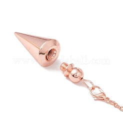 Rack Plating Brass Cable Chain Cone Dowsing Pendulums&nbsp;HJEW-G016-01RG