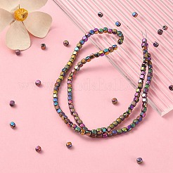 PVD Vacuum Plating Electroplate Non-magnetic Synthetic Hematite Beads Strands&nbsp;G-YW0001-48C