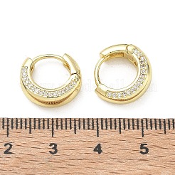 Brass Micro Pave Cubic Zirconia Hoop Earrings&nbsp;KK-CBA30C7-02G
