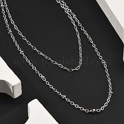 Brass Double Layer Necklaces&nbsp;NJEW-D302-51P