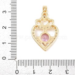 Valentine's Day Brass Micro Pave Cubic Zirconia Pendants&nbsp;KK-T086-01F