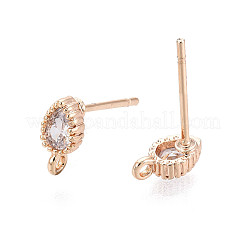 Brass Stud Earring Findings&nbsp;X-KK-Q750-032G