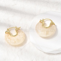 Brass Resin Hoop Earrings&nbsp;EJEW-P333-11C-G01