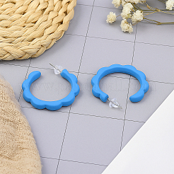3 Pairs 3 Colors Acrylic C-Shaped Stud Earrings&nbsp;EJEW-GO0002-15