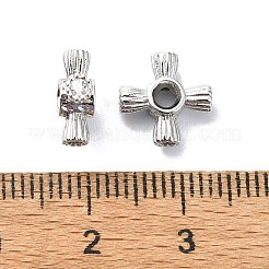 Rack Plating Brass Micro Pave Clear Cubic Zirconia Beads&nbsp;KK-U014-10B-P
