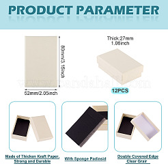 12Pcs Cardboard Paper Jewelry Storage Boxes with Sponge&nbsp;CON-TA0001-33A