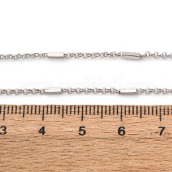 Brass Cuboid Link Rolo Chain Necklaces&nbsp;MAK-L045-02P