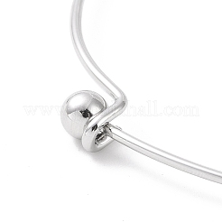 Non-Tarnish Screw End Ball 304 Stainless Steel Wire Bangle&nbsp;BJEW-F435-01P