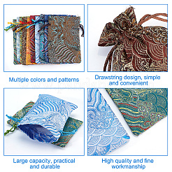 10Pcs 10 Styles Silk & Brocade Pouches&nbsp;ABAG-NB0001-86