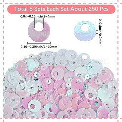5Sets Iridescent PVC Paillette/Sequin Links&nbsp;PVC-SC0001-16B