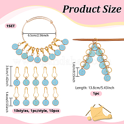 12Pcs Flat Round with Number DIY Knitting Tool Sets&nbsp;HJEW-NB00071-01