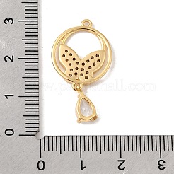 Brass Pave Clear Cubic Zirconia Pendants&nbsp;KK-P340-48G
