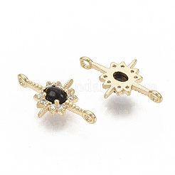 Brass Micro Pave Cubic Zirconia Links connectors&nbsp;X-KK-T050-23G-01-NF