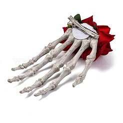 Skeleton with Rose Flower Plastic Alligator Hair Clips&nbsp;PHAR-M015-01A