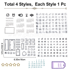 4Pcs 4 Styles Clear Silicone Stamps&nbsp;DIY-CP0009-75