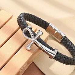 Braided Microfiber Leather Cord Bracelets&nbsp;BJEW-Q010-05A