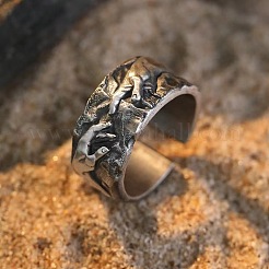 Tibetan Style Alloy Cuff Rings&nbsp;FS-WG9AC69-01