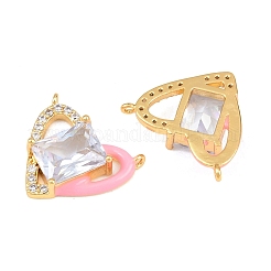Brass Micro Pave Clear Cubic Zirconia Pendants&nbsp;KK-H262-03G