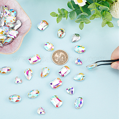64Pcs 4 Style Glass Rhinestone Cabochons&nbsp;RGLA-FG0001-11A