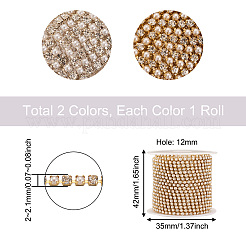 10 Yards 2 Colors Brass Rhinestone Strass Chains&nbsp;CHC-CD0001-03