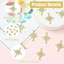 10Pcs Zinc Alloy Crystal Rhinestone Connector Charms&nbsp;ALRI-YW0001-43