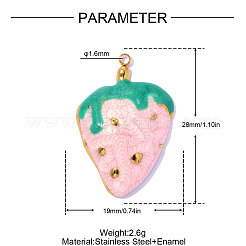 304 Stainless Steel Enamel Pendants&nbsp;STAS-OY017-27G