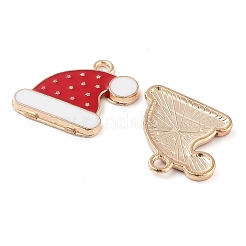Christmas Theme Barrel Plating Alloy Enamel Pendants&nbsp;PALLOY-S192-01KCG-03