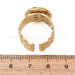 Woven Bezel 304 Stainless Steel Cuff Ring Components&nbsp;SA-CBAD8FA-01G-04