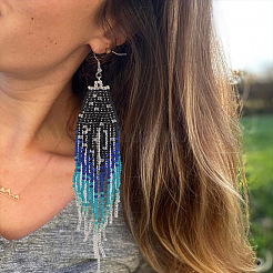 Ethnic Style Handmade Glass Seed Beads Arrow Dangle Earrings&nbsp;DN0413