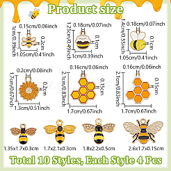 40Pcs 10 Styles Alloy Enamel Pendants&nbsp;ENAM-UN0001-40