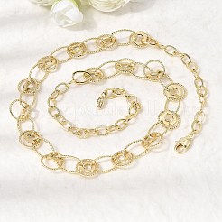 Brass Textured Rind Link Chain Necklaces&nbsp;NJEW-L013-06G