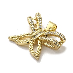 Rack Plating Brass Micro Pave Clear Cubic Zirconia Pendants&nbsp;KK-R158-06G