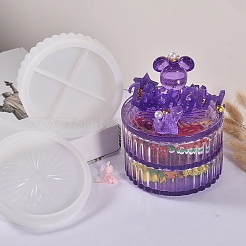 Flat Round DIY Silicone Multi-Layer Storage Box Molds&nbsp;LS-DIY-G079-24