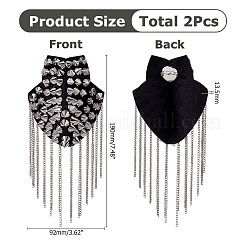 Non-woven Fabrics & Plastic & Iron Tassel Rivet Epaulettes&nbsp;AJEW-WH0481-521B