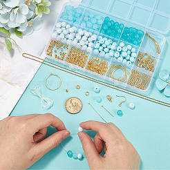 DIY Glass Beaded Bracelets & Earrings Jewelry Making Kit&nbsp;DIY-SP0001-20E