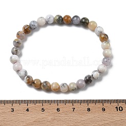 Natural Green Opal Round Beads Stretch Bracelets for Women&nbsp;BJEW-Z158-03L-04