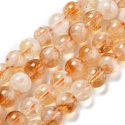 Heated Natural Citrine Beads Strands&nbsp;LS-G-A262-A01-8mm