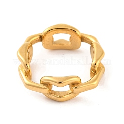 Ion Plating(IP) 304 Stainless Steel Link Chain Finger Rings for Women&nbsp;RJEW-S414-65B-G