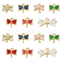 20Pcs Golden Plated Brass Pave Glass Connector Charms&nbsp;KK-CJ0002-28