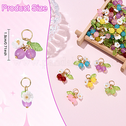 10Pcs Glass Pendants&nbsp;PALLOY-YW00093-01